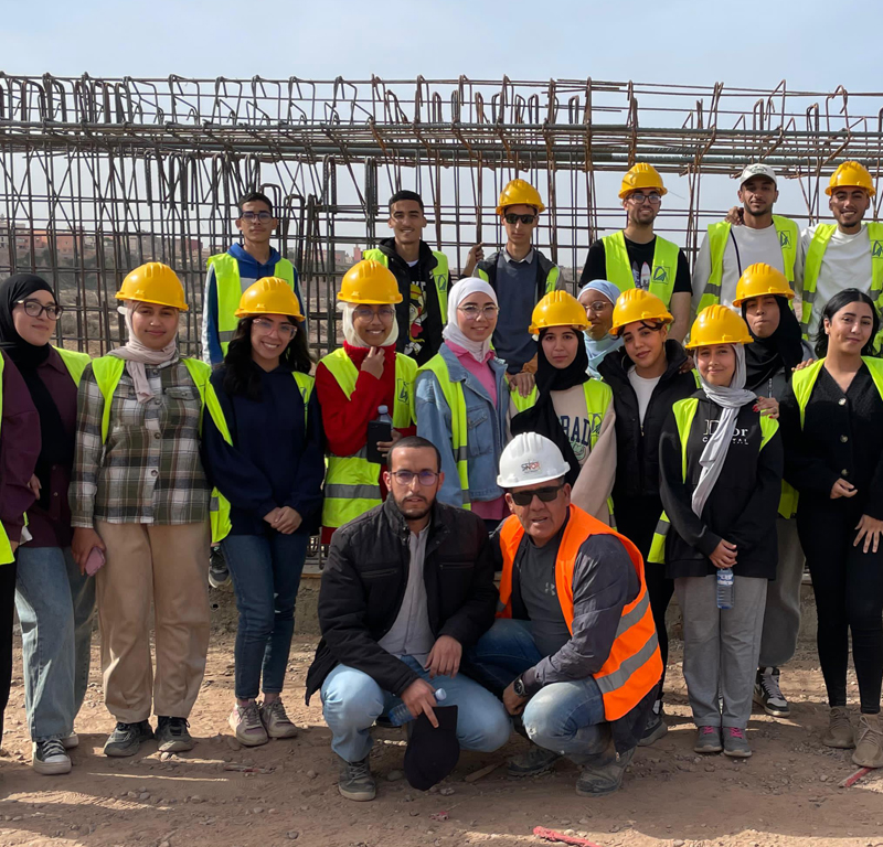 Visite du chantier de construction d'un ouvrage d'art sur Oued Souss à Agadir
